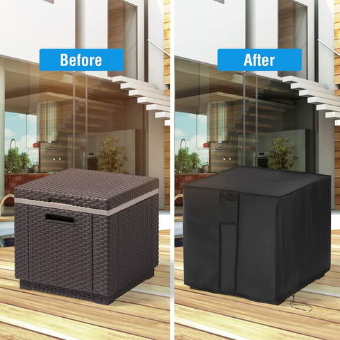 18''L 18''W x18''H Kingling Outdoor Cooler Table Cover for Keter Cooler Tables, Waterproof Patio Storage Cooler Table