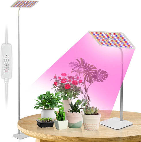 BESTVA 18W Grow Lights for Indoor Plants with Stand, Full Spectrum LED