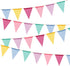 60 Flags Imitated Burlap Pennant Banner, Multicolor Fabric Triangle Rainbow Flag Bunting for Party and Festival