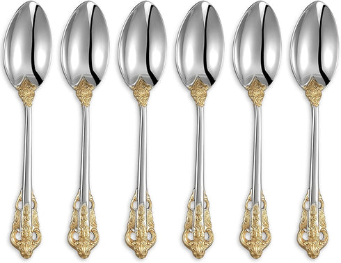 KEAWELL Luxurious 5.1-Inch Espresso Spoons Set - 6 Pieces, Mini Coffee Spoon, 18/10 Stainless Steel, Mirror Polished