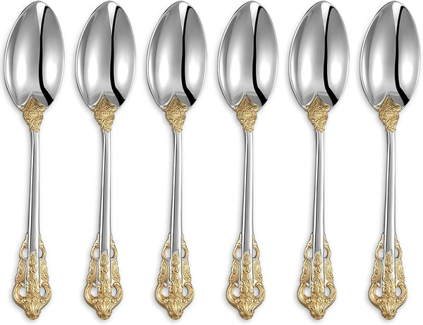 KEAWELL Luxurious 5.1-Inch Espresso Spoons Set - 6 Pieces, Mini Coffee Spoon, 18/10 Stainless Steel, Mirror Polished