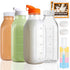 LOSANJI 4 Pack 32 Oz Glass Milk Bottles with Nut Milk Bag &