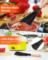 Cooking Spoon for Nonstick Cookware, Durable BPA-Free Matte Silicone, Wood Handle for Mixing, Scoop, and Scrape (Black)