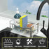 Kitchen Sink Caddy Organizer, Stainless Steel Sponge Holder with Auto Drain Tray for Kitchen Countertop Storage