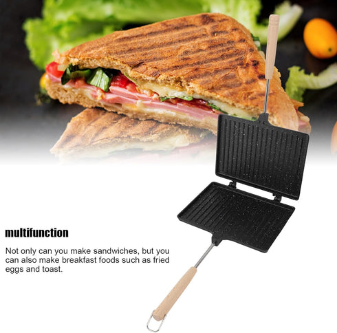 Hand Sandwich Maker, Nonstick Double Sided Baking Pan, Panini Presser Flip Grill Pan for Breakfast Toaster