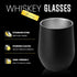 Double-Wall Insulated Whiskey Glass, 12 oz Stemless Nosing Stainless Steel Whisky Glass, Pack of 2