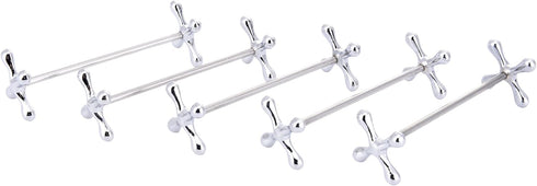 ChezMax Silver Zinc Alloy Flower Chopsticks Rest - Spoons Stand Forks Knives Holder Pack of 5
