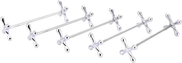 ChezMax Silver Zinc Alloy Flower Chopsticks Rest - Spoons Stand Forks Knives Holder Pack of 5