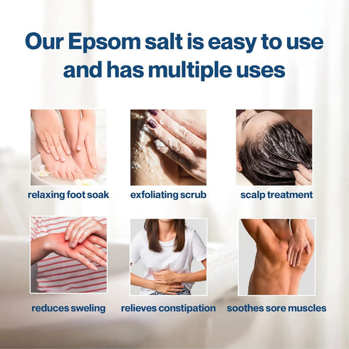 3.6 8 lb Epsom Salt Bulk Magnesium Sulfate Premium Natural OMRI Listed USA Sourced Unscented Bath and Soaking Salt