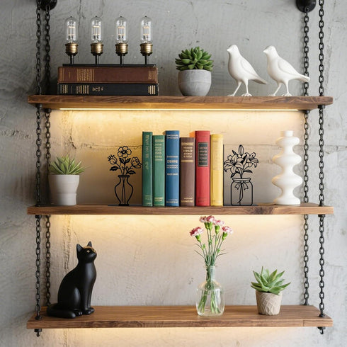 Metal Flower Book Ends Flower Vase Bookends Decorative Book Ends for Shelves Bookshelf Home Office Desk Bookshelf Decor