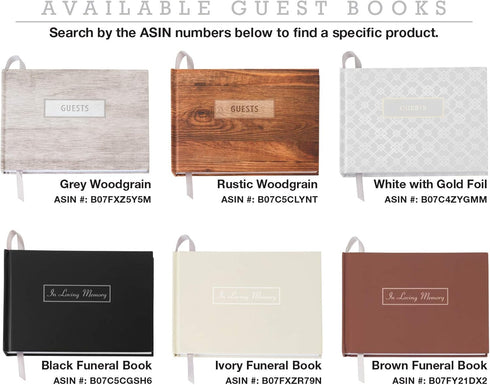 Global Printed Products Wedding Guest Book, 9"x7", White with Gold Foil