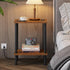2-Tier UTBT105F VIMBER Side Table with Charging Station, End Tables with USB Port and Outlets, Nightstands with Storage