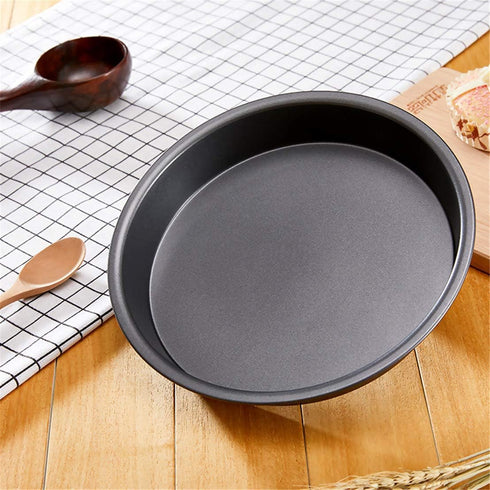 IME Nonstick Pizza Pan - 10 Inch Carbon Steel Deep Dish Baking Tray for Home Kitchen Bakeware