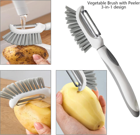 Openfly Flexible Vegetable Brush, Fruit and Vegetable Brushes, 5 Pcs Bendable Scrubber for Food