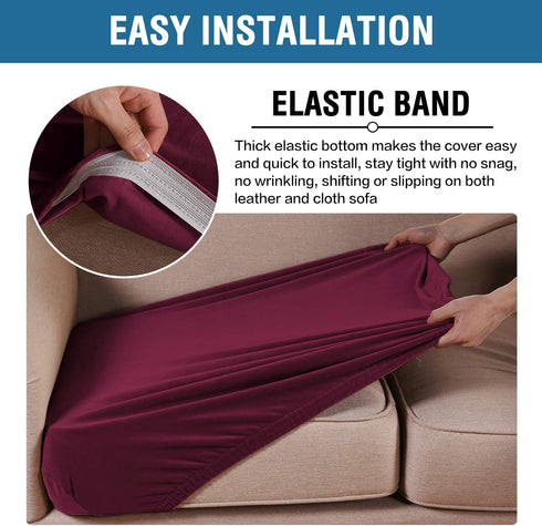H.VERSAILTEX Velvet Stretch Couch Cushion Cover, Plush Slipcover for Chair Cushion, Furniture Protector Sofa Cover (1