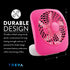 O2COOL Treva 5 Inch Battery Powered Fan, Portable Desk Fan with 2 Cooling Speeds, Compact Folding Design (Raspberry)