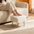 ACEQLYT Small Foot Stool, Small Ottoman with Storage, White Furry Footstool with