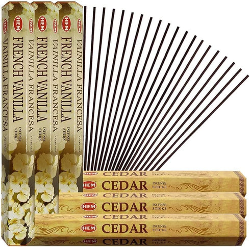 TRUMIRI French Vanilla & Cedar Incense Sticks Bundle - 120 Count, 6 Sets of 20 Sticks Each
