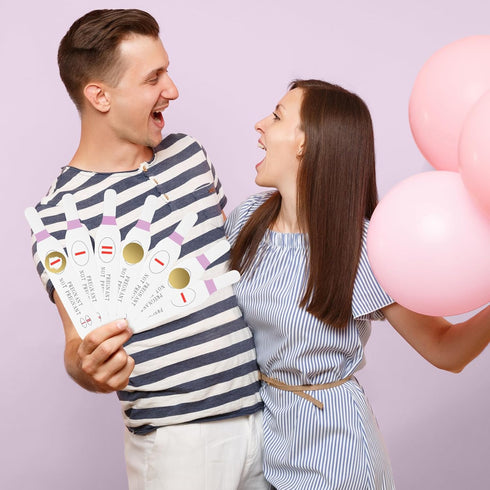 Sinload 80-Piece Scratch-Off Pregnancy Test Game for Baby Showers (Pink)