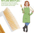 SUBEKYU Scrub Brush, Cleaning Brushes with Handle for Household Use, Heavy Duty Scrub Brushes for Cleaning Bathroom Shower Toilet Bathtub Tile Floor Carpet, White, 2P
