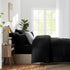 CozyLux Set 5 Set Twin Comforter with Sheets Black, Pieces Bed in a Bag, Black Comforter Twin Size, All Season Bedding