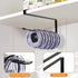 Tumbler Lid Organizer Under Cabinet, Space Saving Tumbler Lid Storage Hook for Up to 10 Lids, Horizontal Paper Towel