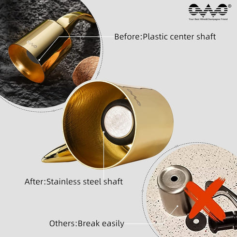 OWO Wine Bottle Stopper - Silicone Stainless Steel Decorative Preserver, Reusable Wine Corks to Keep Wine Fresh