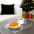 12"x16" Acrylic Serving Tray with Handles, Spill Proof Clear Decorative Tray, Lucite Tray for Coffee Table, Vanity