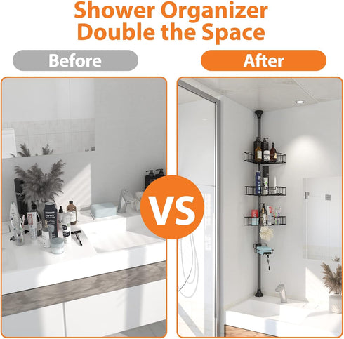 39-125 Inch Countertop YeYeBest Shower Organizer Caddy, Home Decor Organization and Storage for Bathroom Corner Shelves