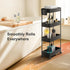 Pipishell Slim Storage Cart with Wheels, Bathroom Organizer for Small Spaces, Rolling Cart for Bathroom, Black