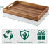 dreamkey 17 Inch Acacia Wood Serving Tray with Handles - Large Wooden Tray for Ottoman, Breakfast in Bed, Dinner