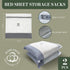 Sheet Sack for Bed Sheet Organization and Storage, 2 Pack (KingXL) for Home Linen Closet
