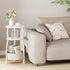 3-Tier 24in Small Round Side Table for Living Room with Storage Basket Small Space Saving End Table Nightstand Couch