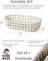 UPWOIGH Large Beige Oval Glazed Ceramic Fruit Basket Bowl, 12.59x6.53x3.54in, Handmade Decorative Storage Organizer for