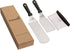 Professional Chef Griddle Spatulas Set of 3 - Heavy Duty Metal Spatula Stainless Steel and Scraper for Cast Iron BBQ