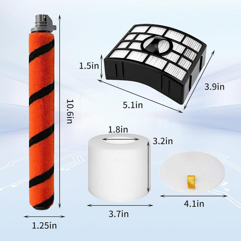 Replacement Brush Roll Filters for Shark Apex DuoClean AZ1000, AZ1002, AZ1003BRN, Part # 1173FT950