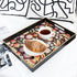 Counter Spsyrine Decorative Serving Tray with Handles, Black Lacquered Coffee Table Tray for Ottoman, Rectangle