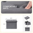 Grey,16.5"x12.6"x12.6" PINPLUS Storage Ottoman with Benches Foot Rest Stool, Folding Velvet Shoes Chest for Bedroom