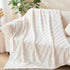 NEWCOSPLAY Super Soft Throw Blanket, Ivory Premium Silky Flannel Fleece, 3D Checkered Lightweight Bed Blanket All