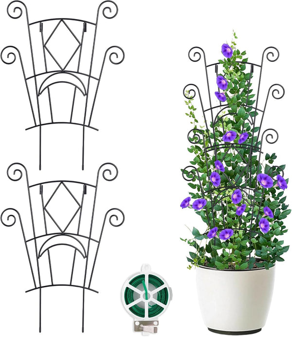 Yhtpouqe Stackable Plant Support Stakes, 2 Pack Metal Twig Plants Trellis for