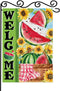 Welcome Watermelon Garden Flag, Sweet Summer Themed Outdoor Decor, 12x18 Inch Double Sided Yard Decoration