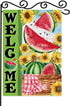 Welcome Watermelon Garden Flag, Sweet Summer Themed Outdoor Decor, 12x18 Inch Double Sided Yard Decoration