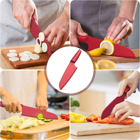 SWIBINJIT Nylon Knife Set for Kids, 2 Piece Set 11” and 9” for Cutting Fruits, Veggies, and Bread
