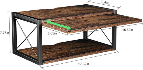 2-Tier Floating Nightstand, Wall Mounted Bedside Table, Wood Bedside Shelf Wall Mounted Nightstand, Floating Bedside