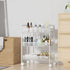 3 4 OVICAR Mesh Wire Tier Rolling Cart, Kitchen Storage Utility Cart, Multifunction Basket Stand for Bathroom, Full