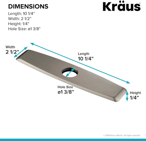 KRAUS Deck Plate for Kitchen Faucet - Spot Free Stainless Steel, DP02SFS