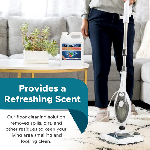 Steam & Go Demineralized Water for Steam Cleaner - 32 oz Tropical Bloom Liquid Compatible with Any Mop Steamer