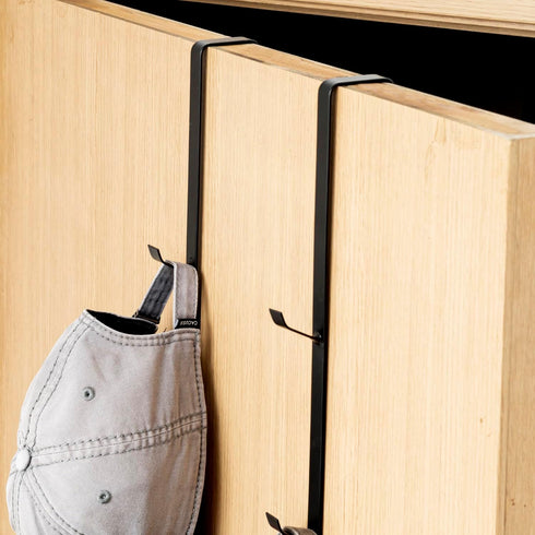 MyGift Black Metal Over The Door Hooks, Heavy Duty Hanger for Hats, Coats, Scarves, Set of 2