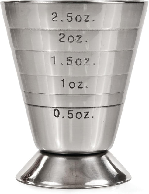 True Trio Multi-Unit Drink Measure, Stainless Steel Shot Measuring Cup, 2.5oz Set of 1