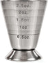 True Trio Multi-Unit Drink Measure, Stainless Steel Shot Measuring Cup, 2.5oz Set of 1